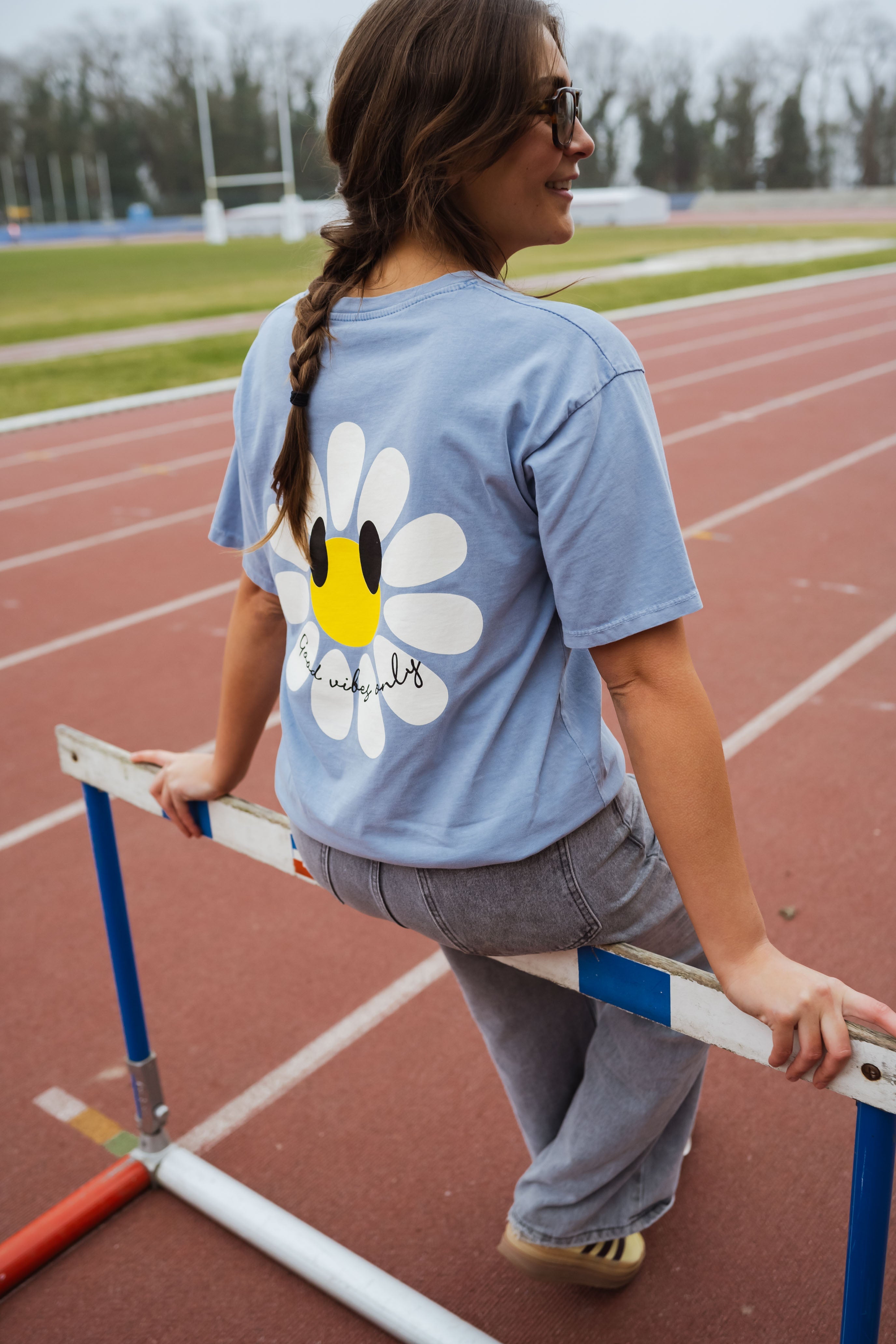 Khloe | T-Shirt Margerite - himmelblau