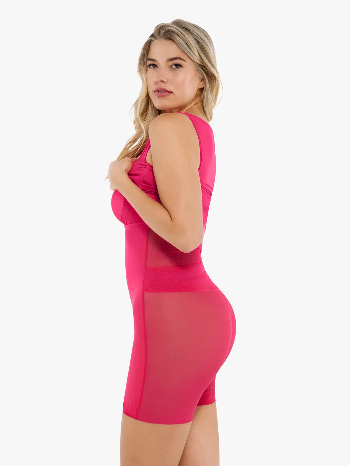 Liam | Shapewear Unifarbenes Gerüschtes Bodycon Cascade Minikleid