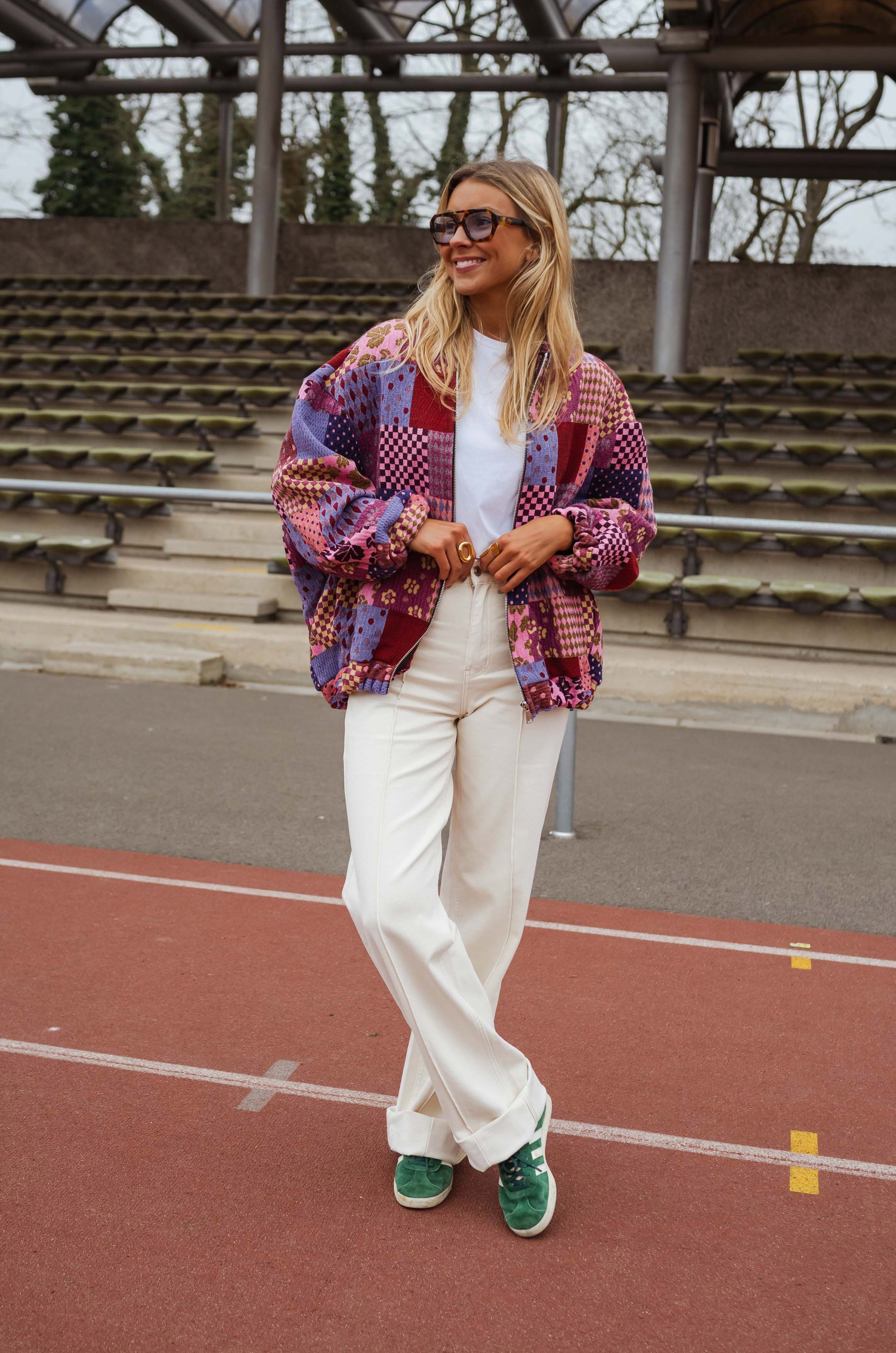 Mina | Kislon-Jacke - gemustert