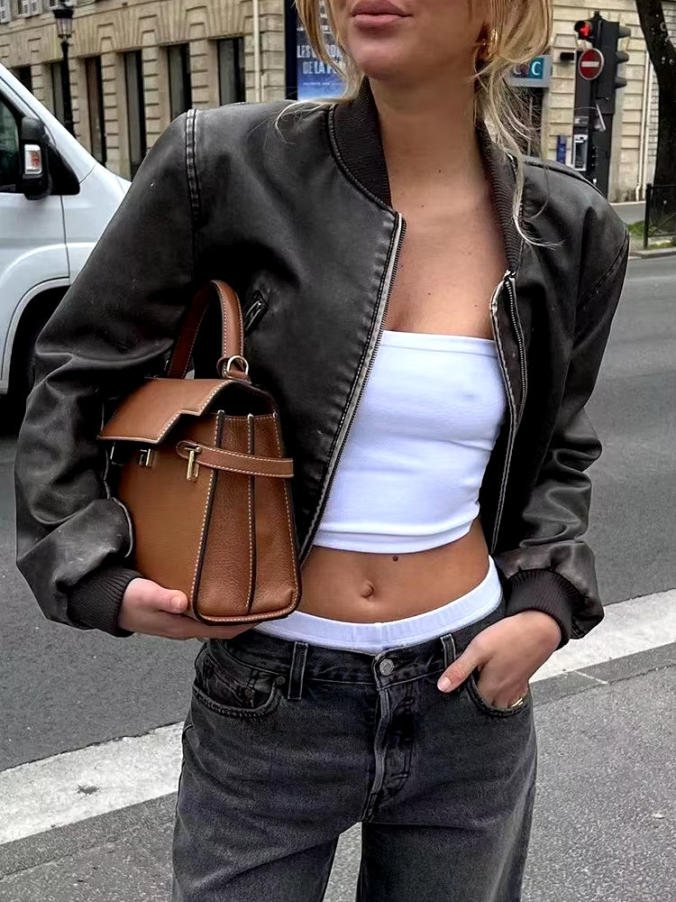 DALIA | Klassische Lederjacke im Bikerstil