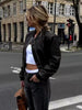DALIA | Klassische Lederjacke im Bikerstil