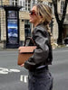DALIA | Klassische Lederjacke im Bikerstil