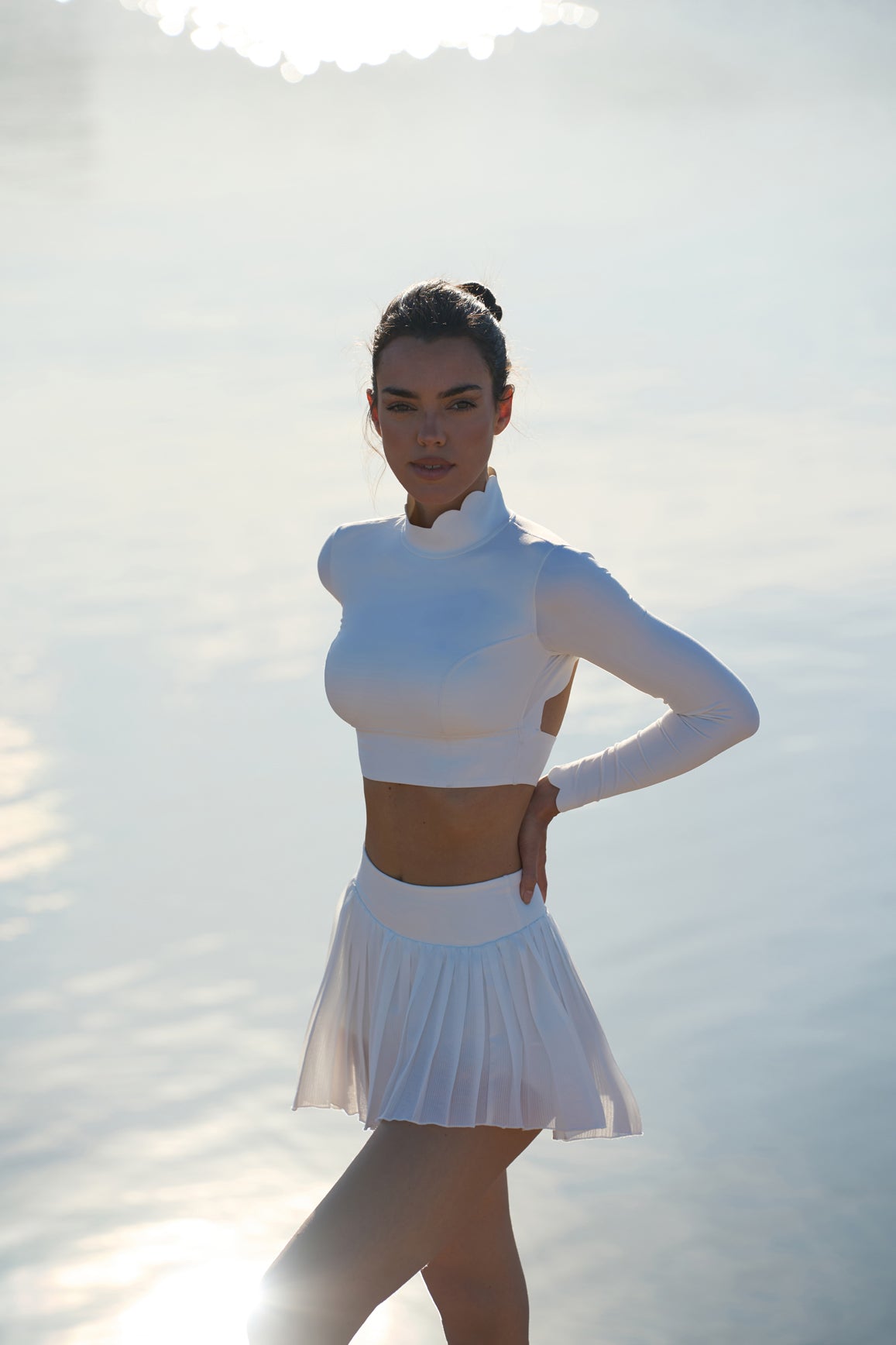 Laura | Stilvolles Langärmeliges Crop-Top mit Offenem Rücken