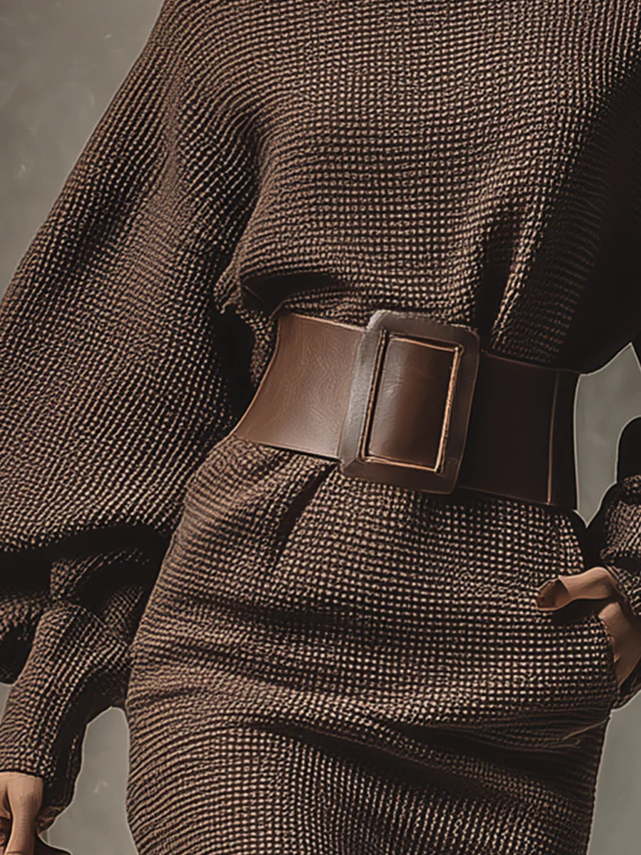 Dean | Kurzes Mesh-Kleid mit strukturiertem Gürtel