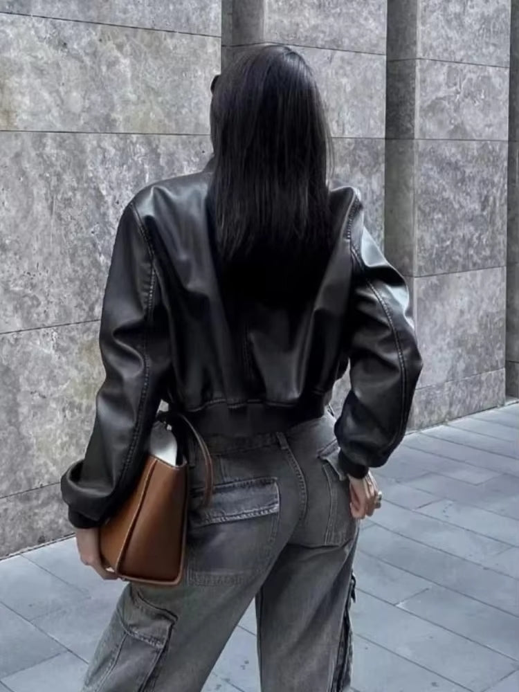 DALIA | Klassische Lederjacke im Bikerstil