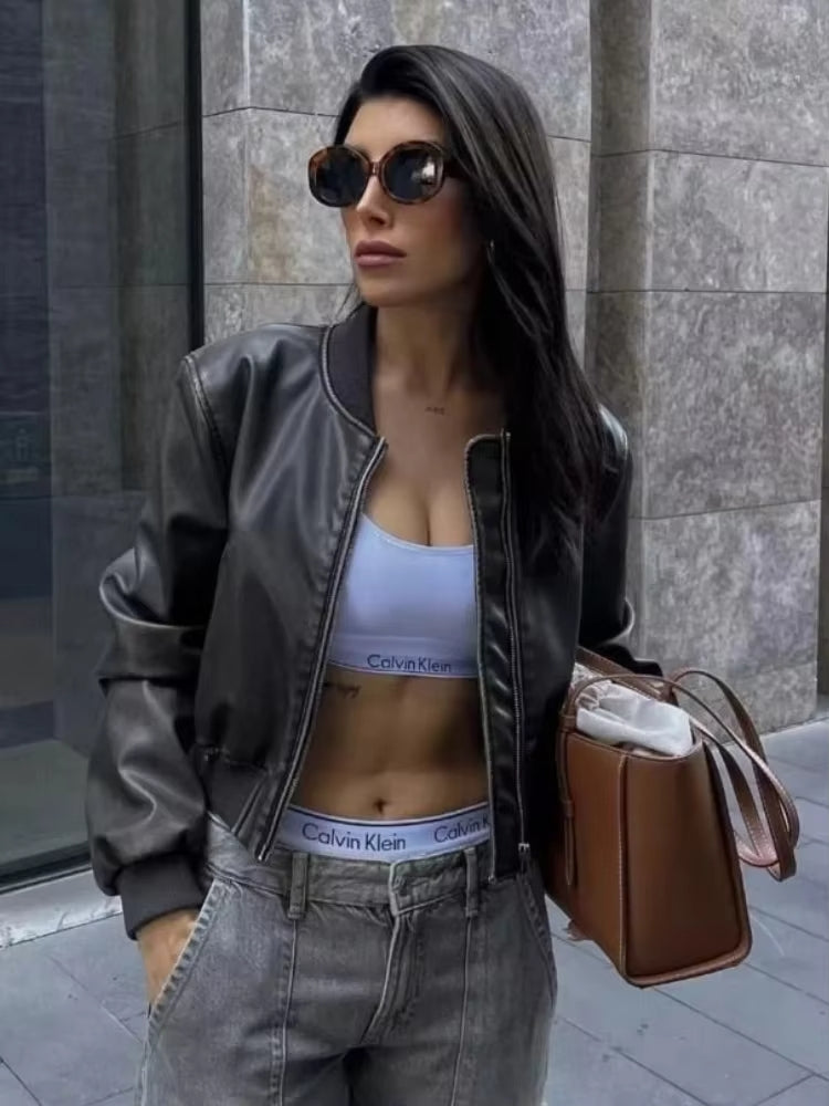 DALIA | Klassische Lederjacke im Bikerstil