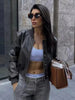 DALIA | Klassische Lederjacke im Bikerstil