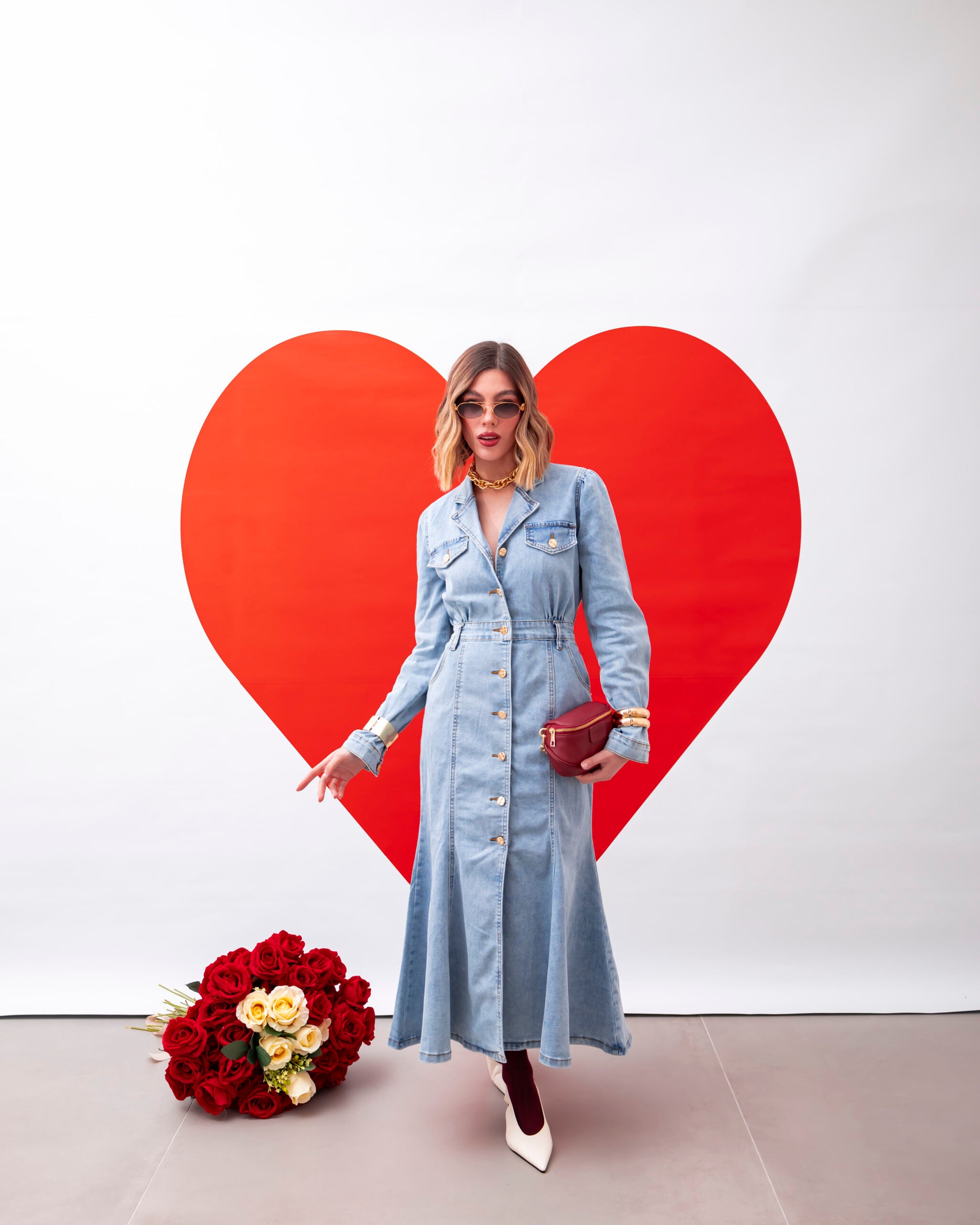 Valentina | Langes Jeanskleid