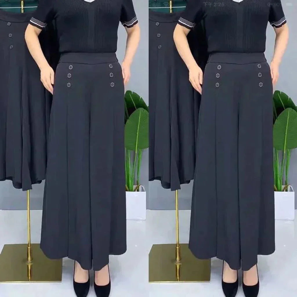 Hannah | Modische Bundfaltenhose mit weitem Bein