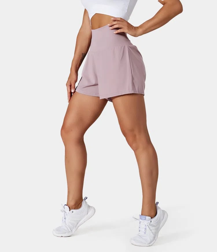 Laurel |  2-in-1-Yogashorts mit hoher Taille und Seitentaschen