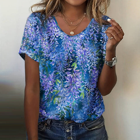 Simena | T-Shirt mit Vintage-Blumenmuster