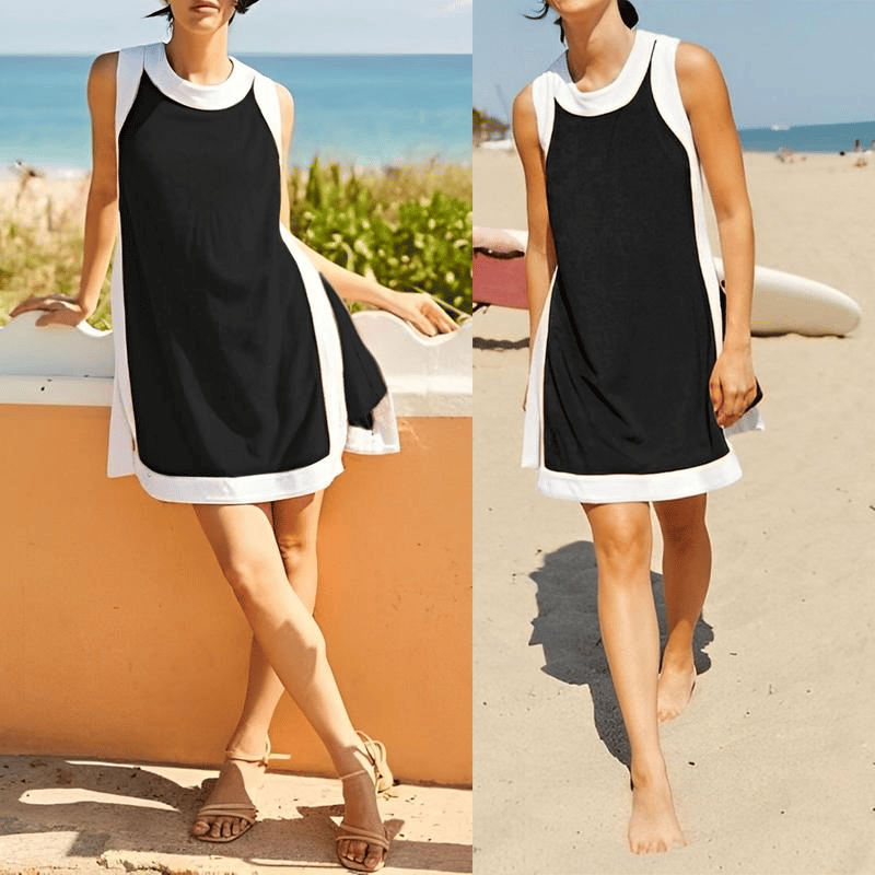 Kiersten | Sommer-Hot-Sale 50 % Rabatt💓Damen-Freizeit-Oberteile mit Farbblock-Design, ärmellos, passend zu Shorts mit Taschen