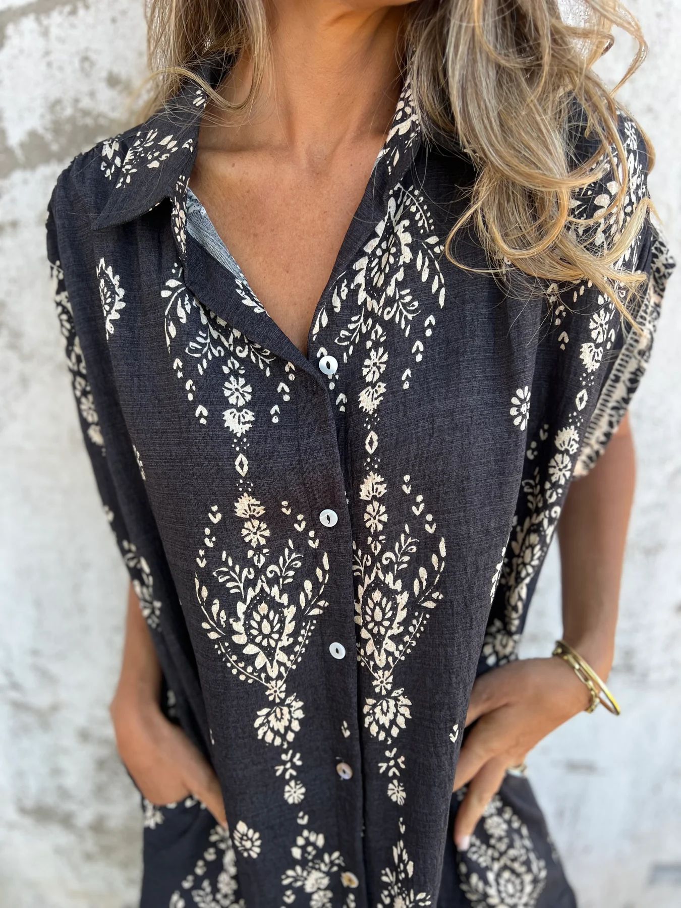 Nadia | Casualkleid mit Print und praktischer Tasche