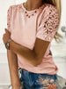 Addison | Elegantes Spitzen-Kurzarm-T-Shirt – Pastellfarben, Sommer, Damen