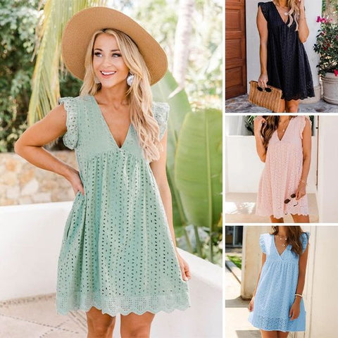 Adriana | Pocket & V neckline dress