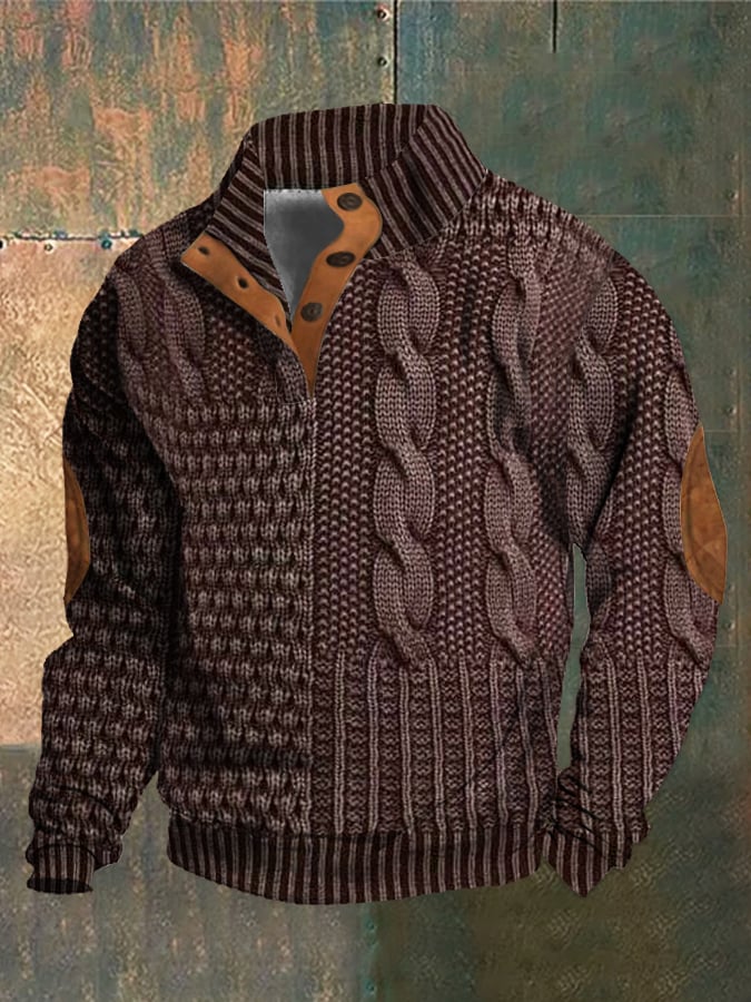 DAAN | KLASSISCHER KNOPF-OBEN KABEL-PULLOVER