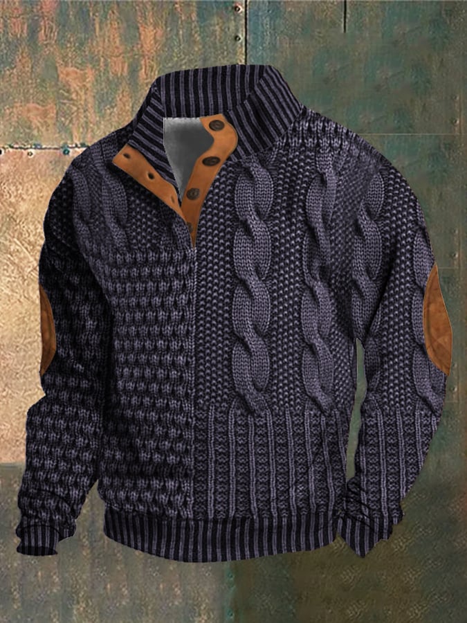 DAAN | KLASSISCHER KNOPF-OBEN KABEL-PULLOVER
