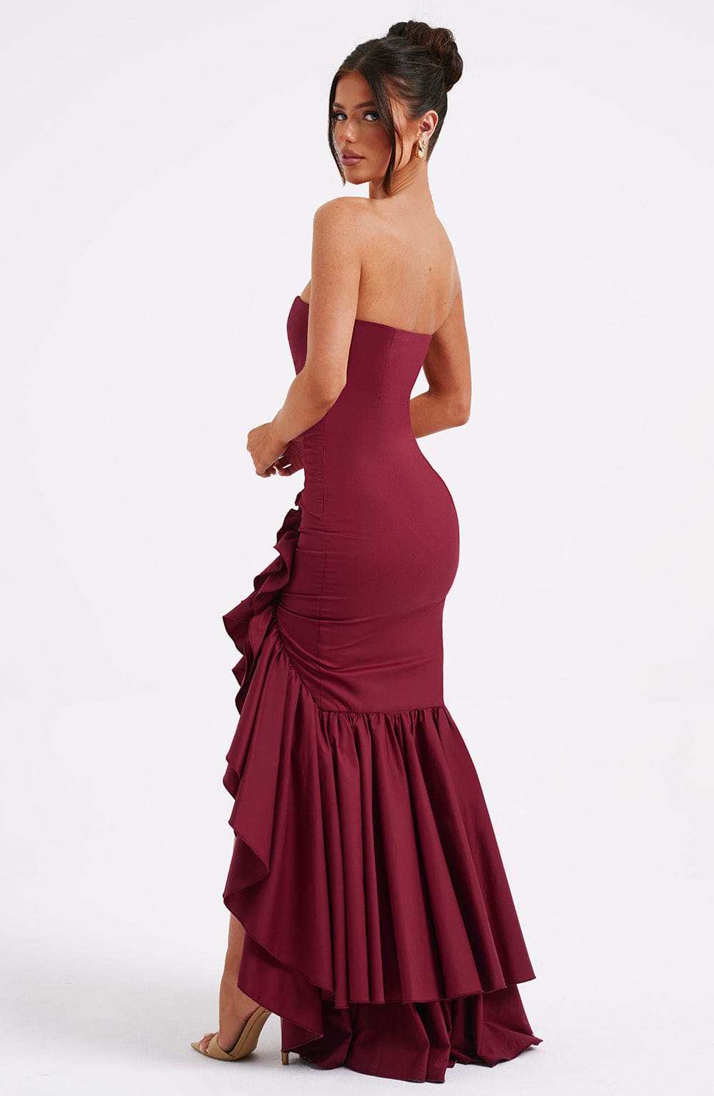 Angela | Maxikleid - Burgunderrot