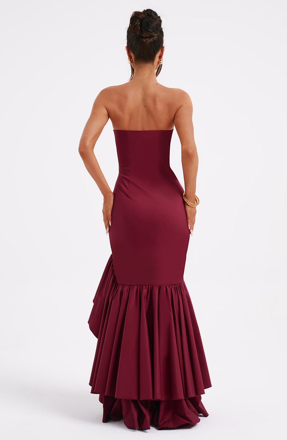 Angela | Maxikleid - Burgunderrot