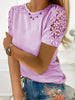 Addison | Elegantes Spitzen-Kurzarm-T-Shirt – Pastellfarben, Sommer, Damen