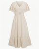 Sarah | Elegantes Kleid mit V-Ausschnitt und kurzen Ärmeln