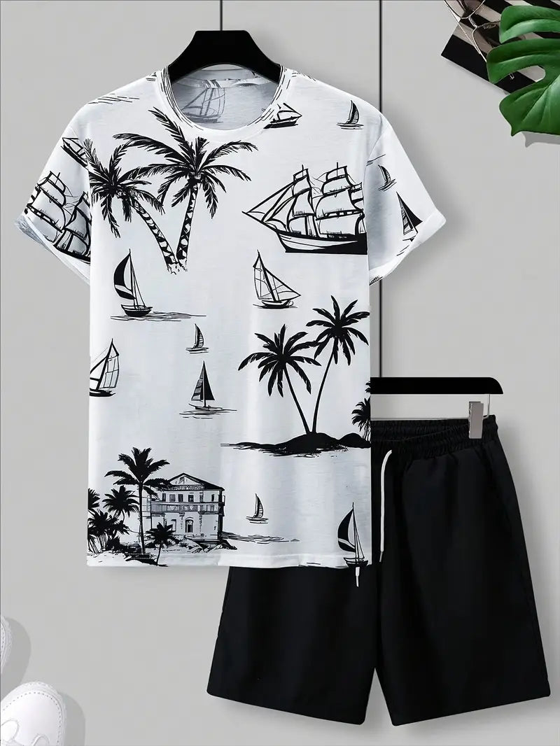 Xander | Elegantes Zweiteiliges Sommer-Outfit mit Druck