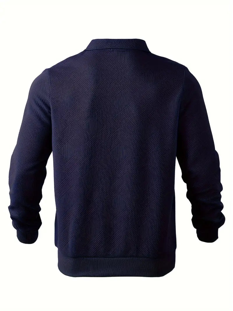 Oskar | Vintage Zip-Up Pullover mit auffälligem geometrischen Muster