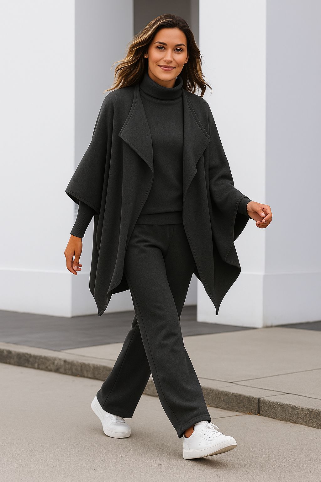 Mila325IB | Elegante Cardigan Damen - Komplett-Set Cardigan Hose für Business Casual