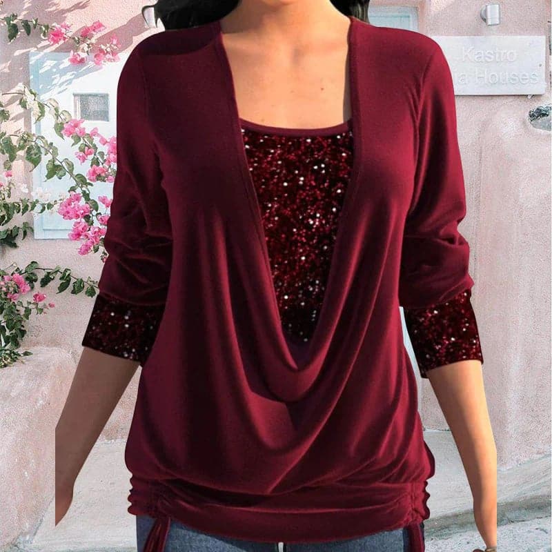 Elena | Elegante Bluse mit glänzenden Details