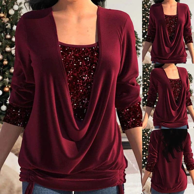 Elena | Elegante Bluse mit glänzenden Details