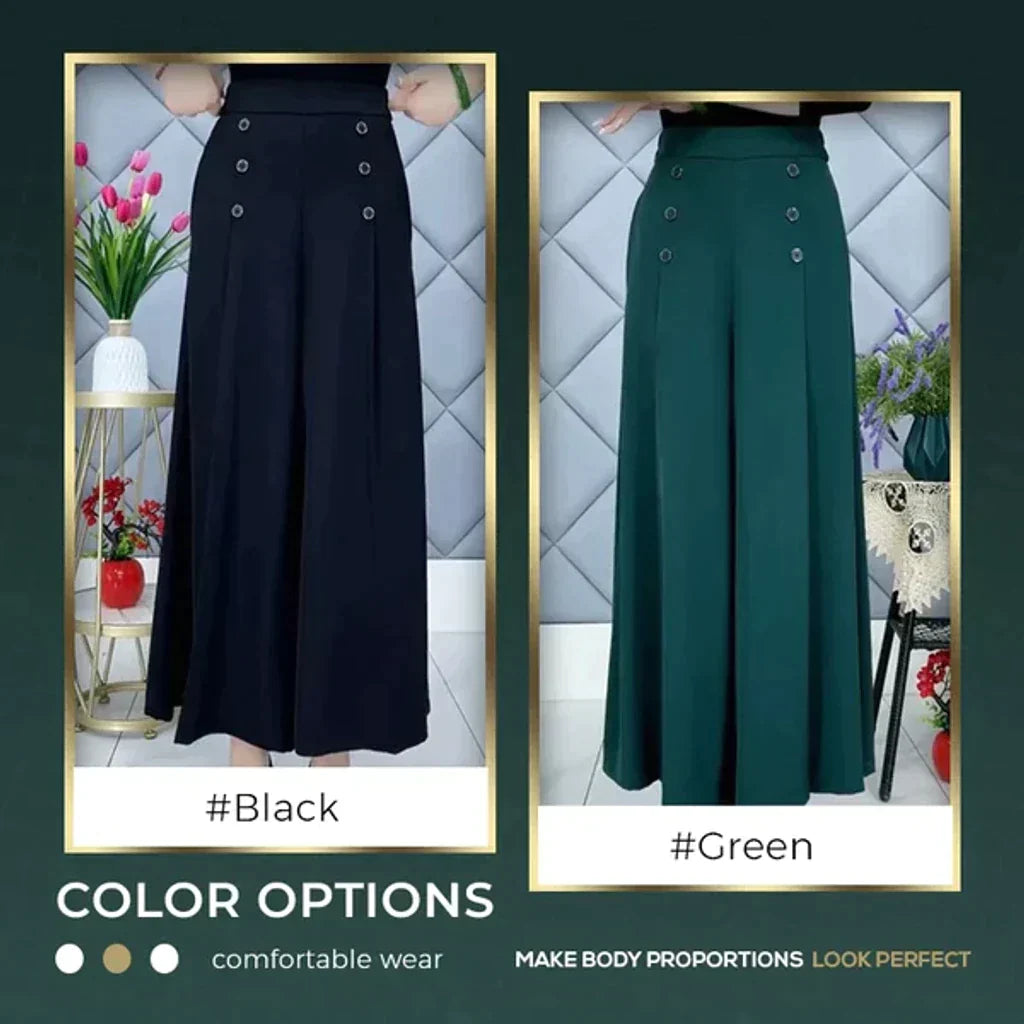 Hannah | Modische Bundfaltenhose mit weitem Bein