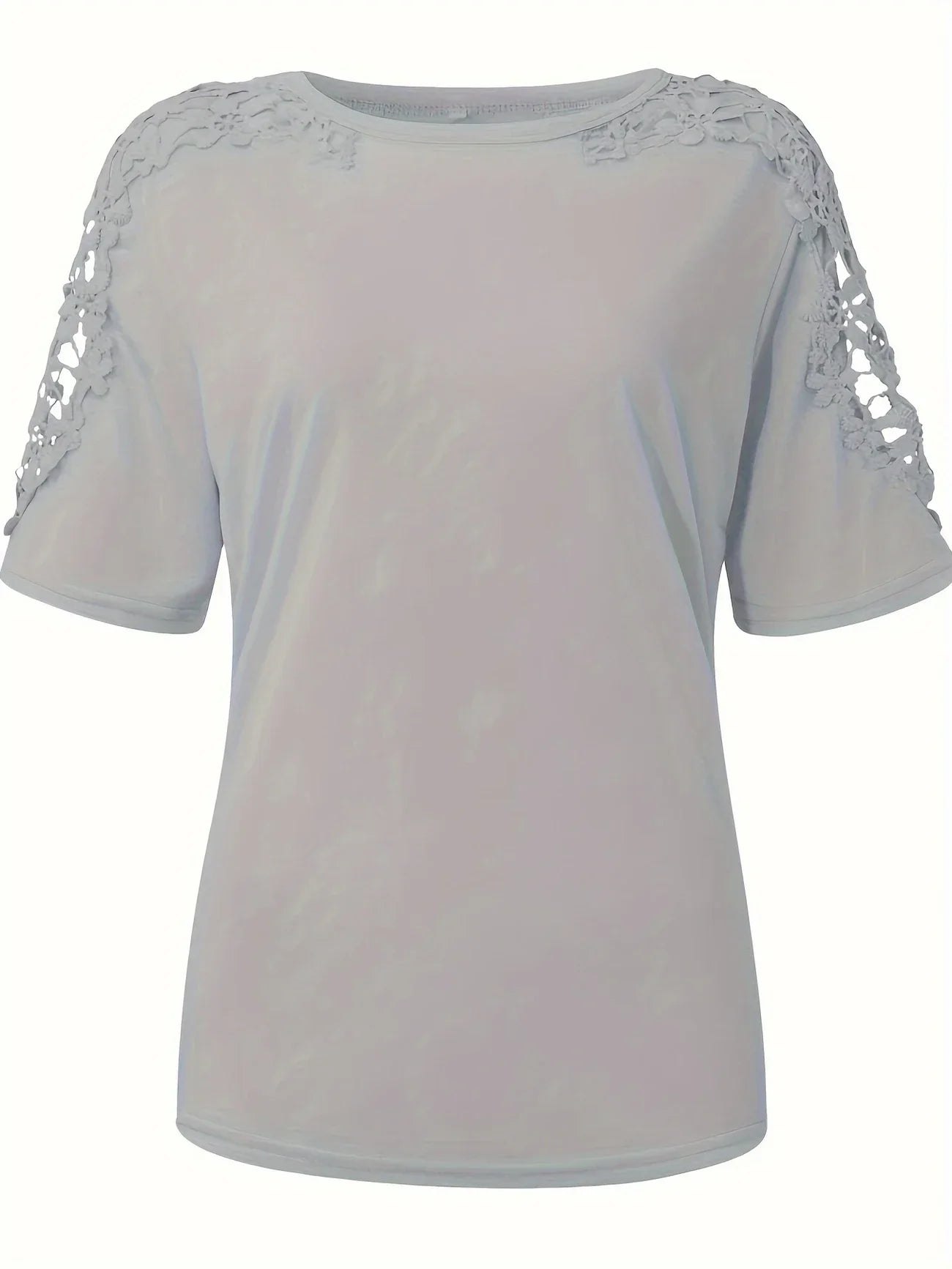 Addison | Elegantes Spitzen-Kurzarm-T-Shirt – Pastellfarben, Sommer, Damen