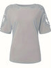 Addison | Elegantes Spitzen-Kurzarm-T-Shirt – Pastellfarben, Sommer, Damen