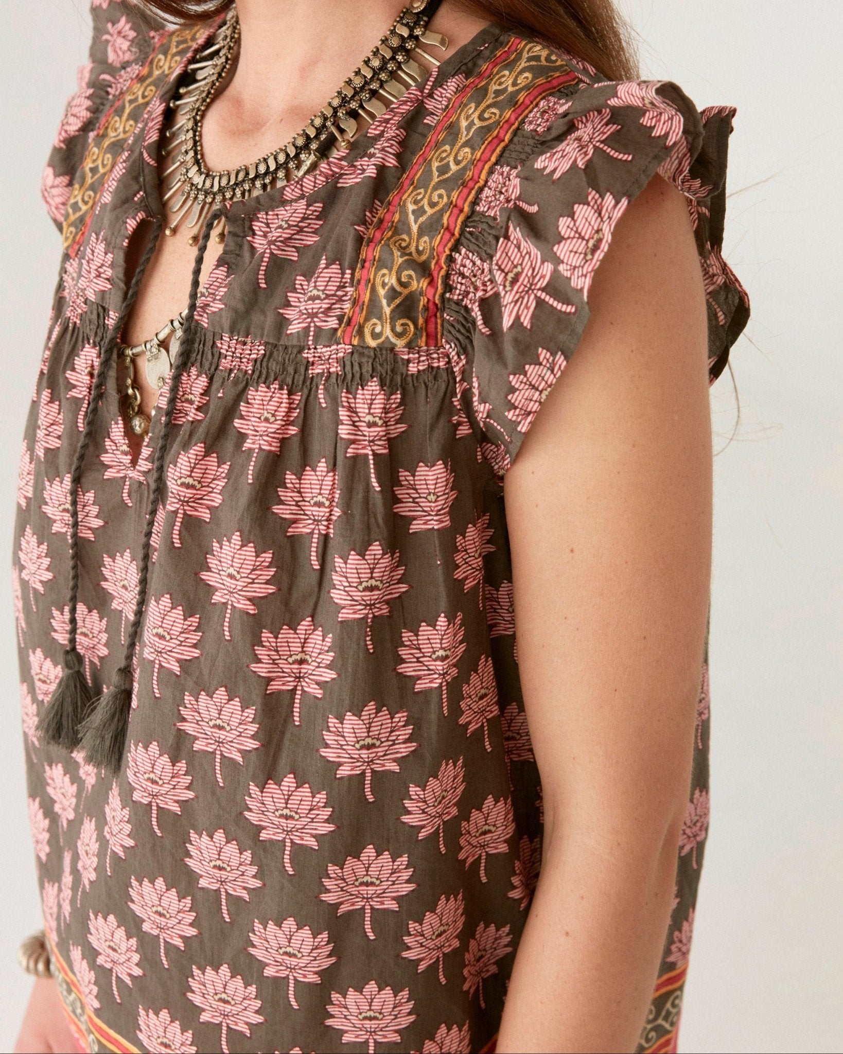 Ronin | Charlize Bluse - Lotus Mondrian