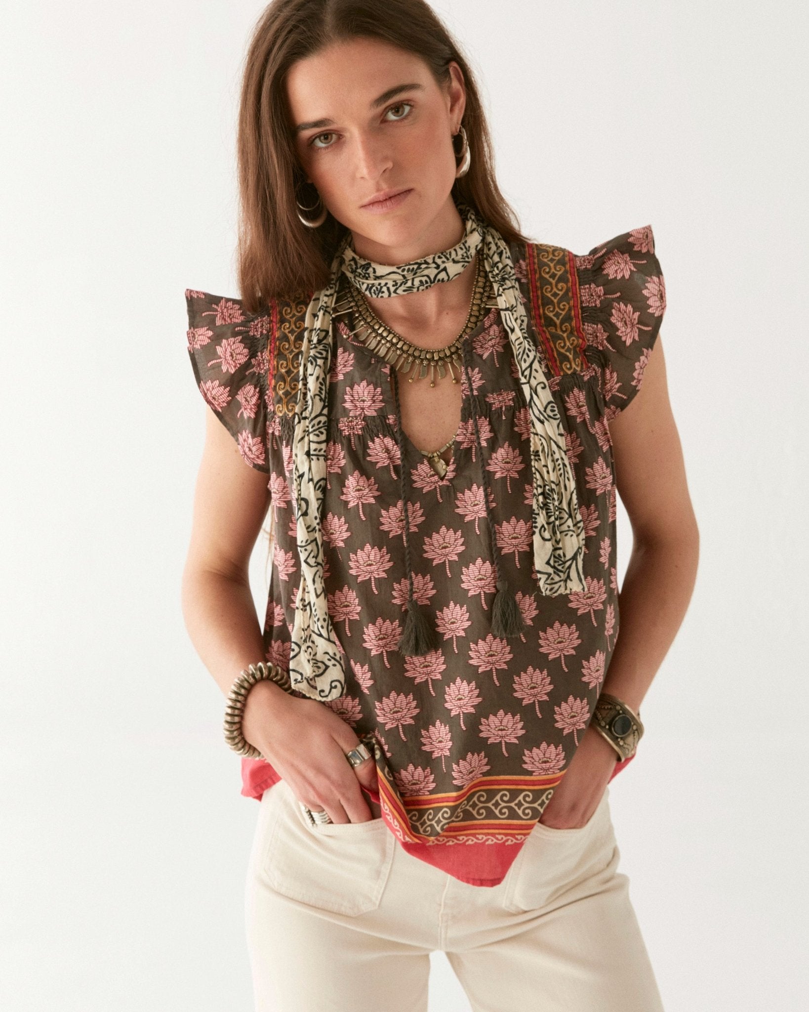 Ronin | Charlize Bluse - Lotus Mondrian