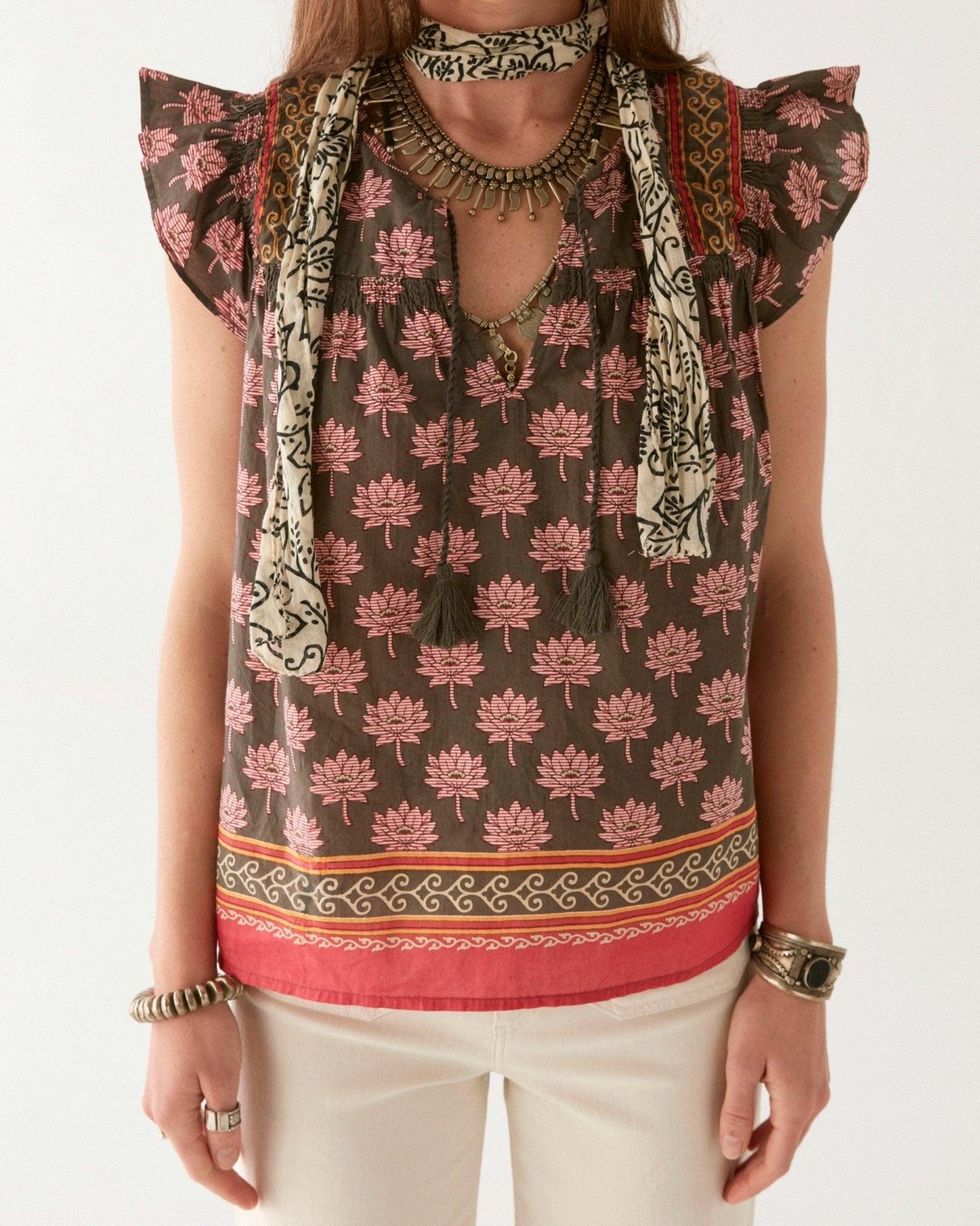 Ronin | Charlize Bluse - Lotus Mondrian