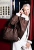 Sabine | Gold Chiodo Shearling-Stil Damen Dunkelbraun