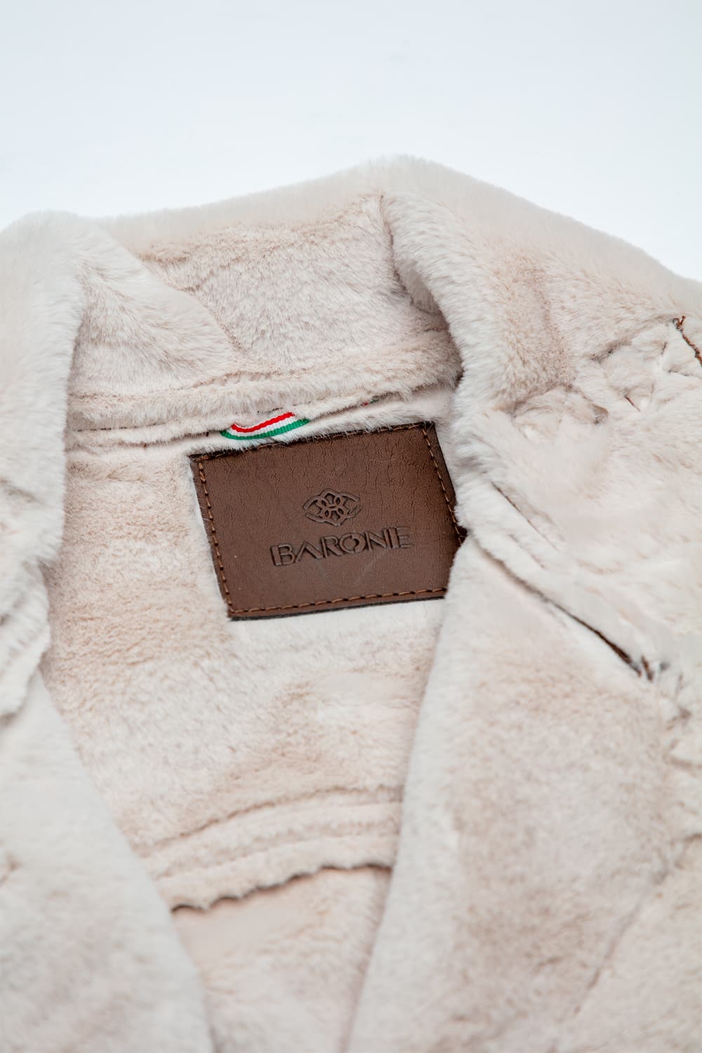 Sabine | Gold Chiodo Shearling-Stil Damen Dunkelbraun