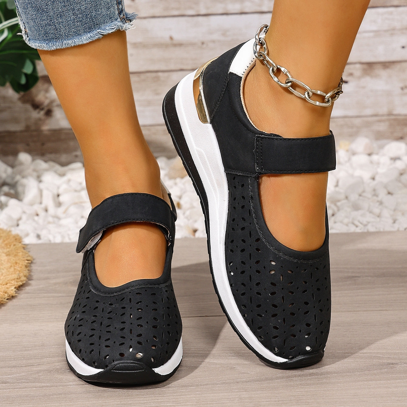 Constance | Damen atmungsaktive, leichte, verstellbare, orthopädische Plateausneaker