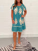 August | Baumwollkleid mit Rundhalsausschnitt im Vintage-Stil