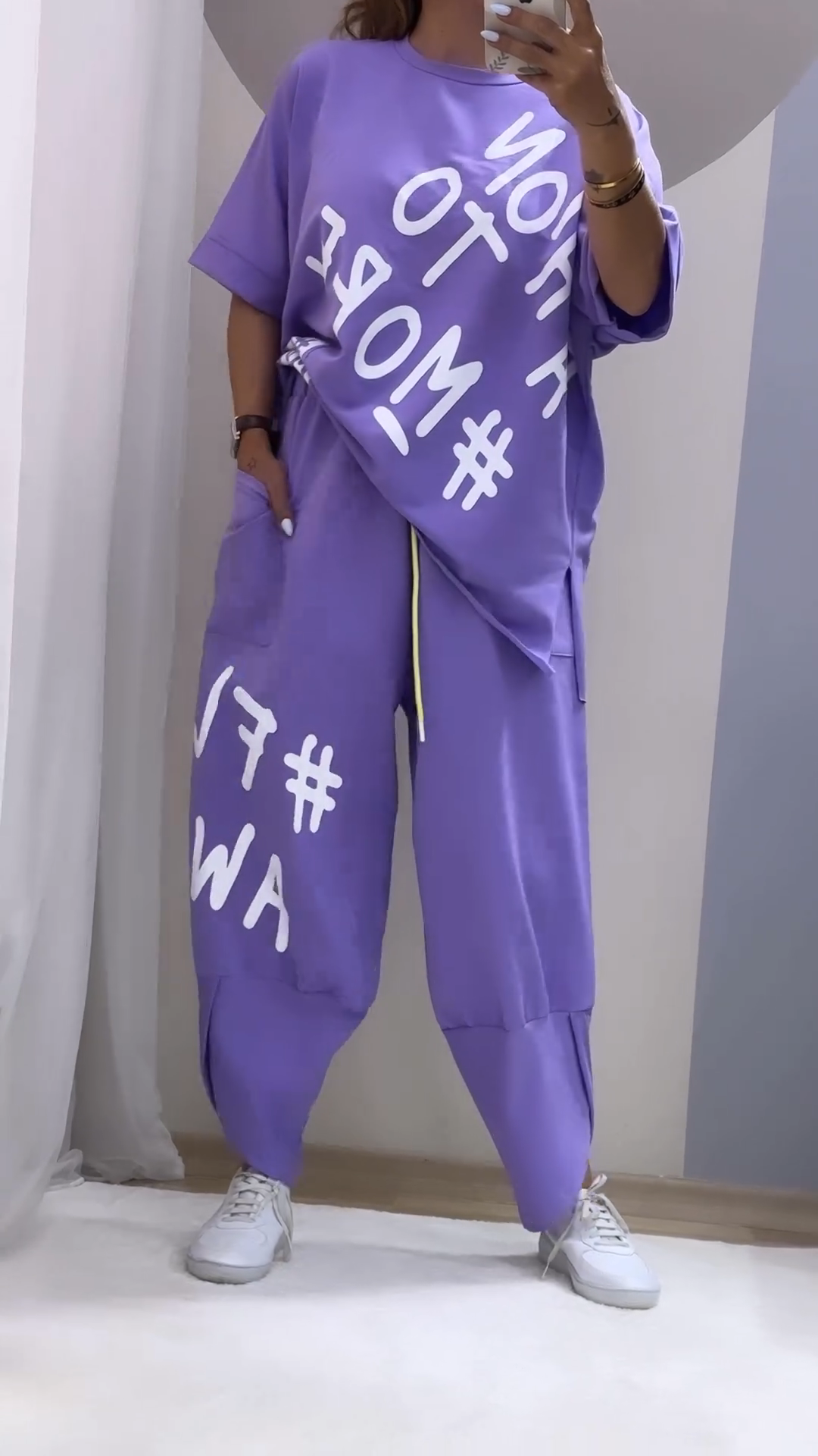 Luisa | Casualer zweiteiliger Anzug mit Druck und Rundhalsausschnitt