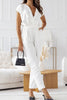 Maryana | Kurzarm-Jumpsuit mit V-Ausschnitt