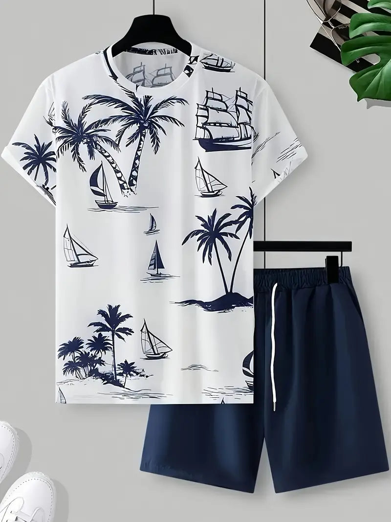 Xander | Elegantes Zweiteiliges Sommer-Outfit mit Druck