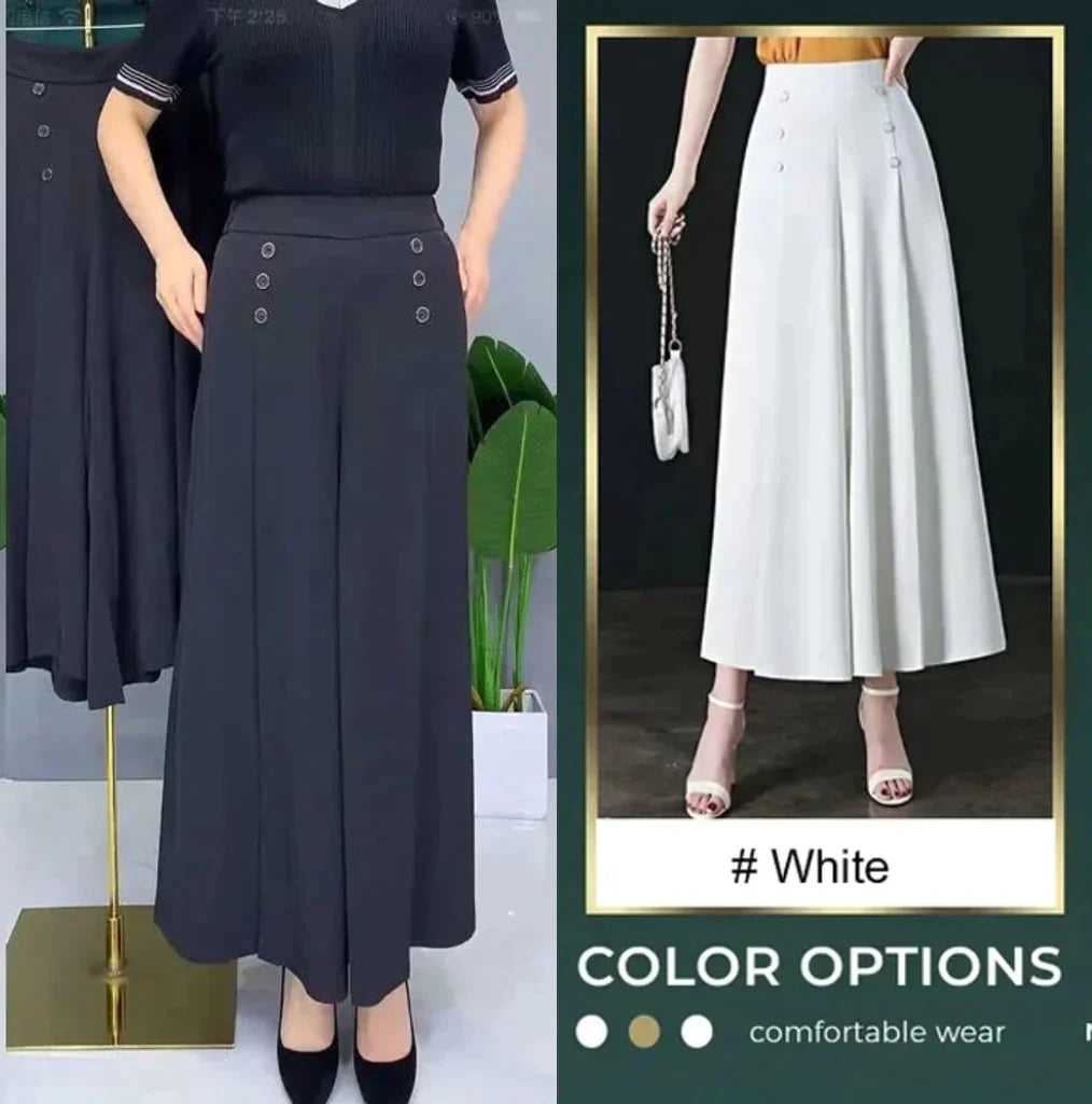 Hannah | Modische Bundfaltenhose mit weitem Bein