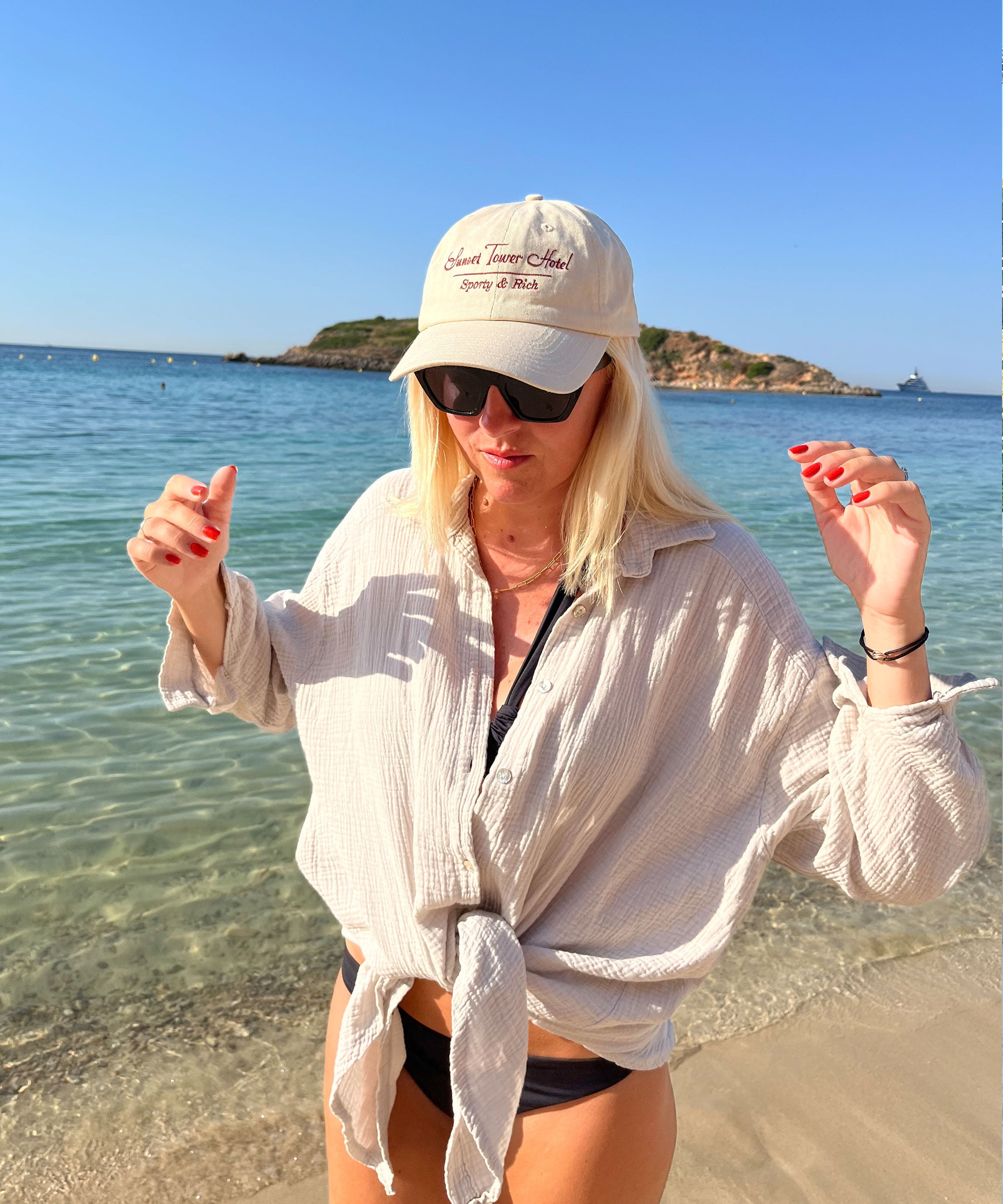 Faye | Übergroße Musselinbluse in Beige