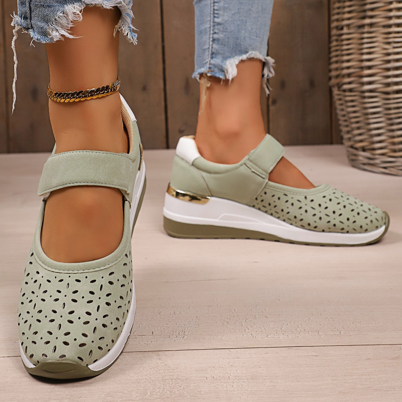 Constance | Damen atmungsaktive, leichte, verstellbare, orthopädische Plateausneaker