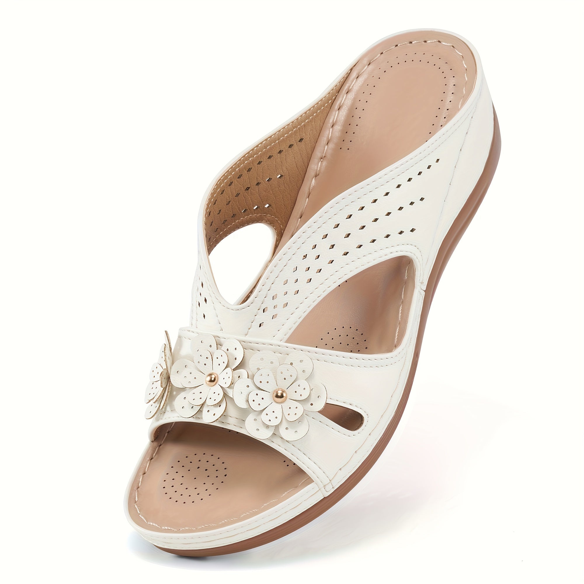 Julianna | Orthopädische Damen-Sandalen mit Keilabsatz und Blumenmuster