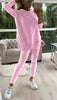 Amosa | Zweiteiliges Damen-Set in uni mit Kapuze und gefütterten Leggings