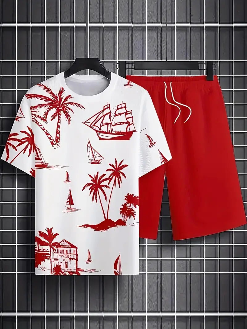 Xander | Elegantes Zweiteiliges Sommer-Outfit mit Druck