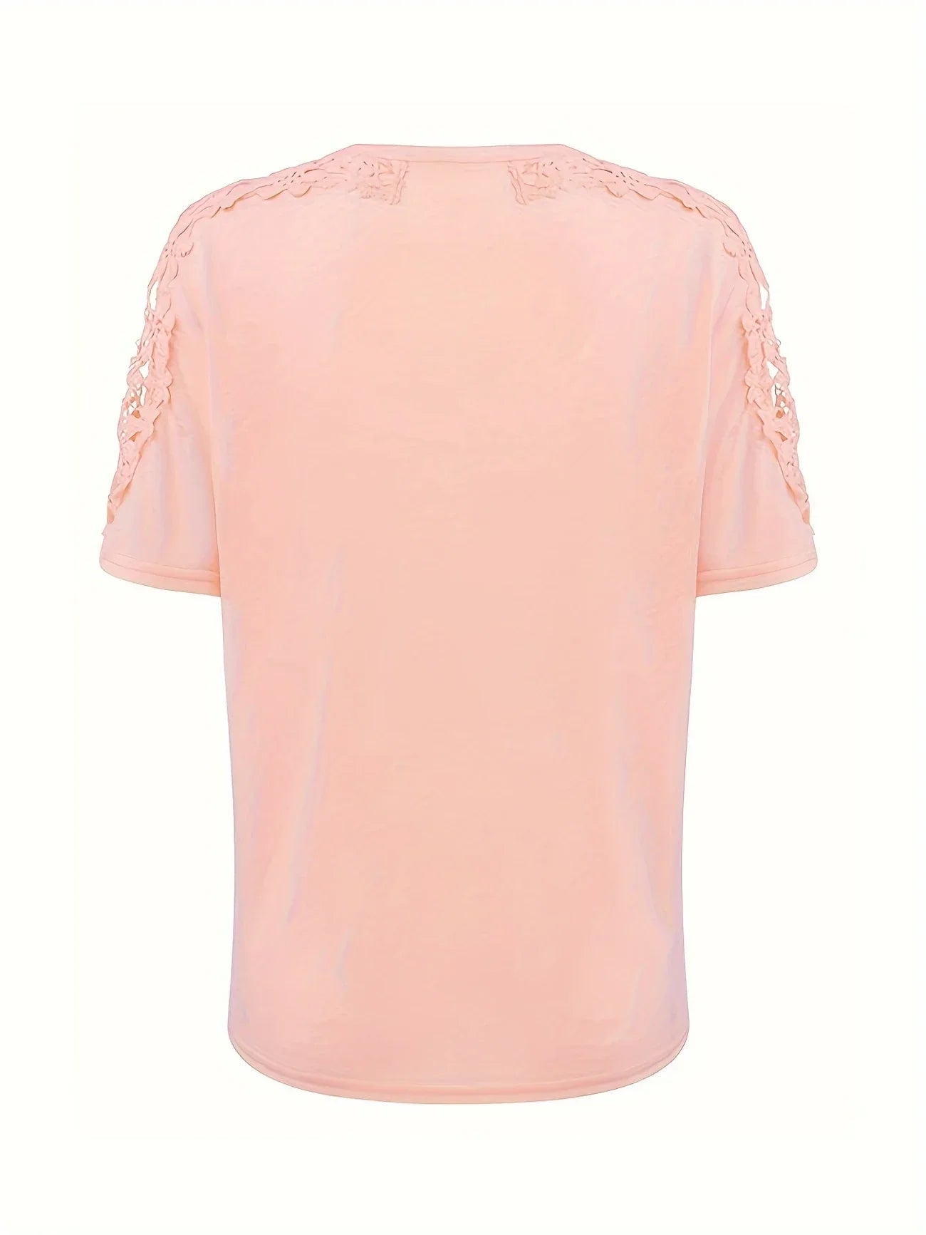 Addison | Elegantes Spitzen-Kurzarm-T-Shirt – Pastellfarben, Sommer, Damen